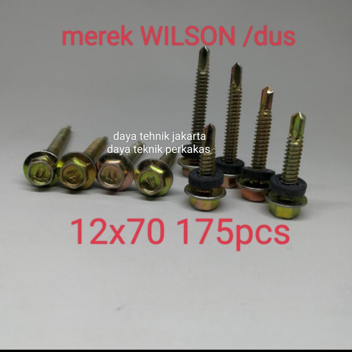 skrup roofing kuning Wilson 12x70 - baut baja ringan sekrup rofing