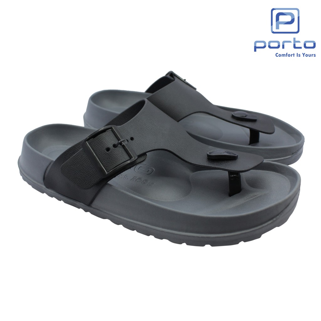 Porto - Sandal Jepit Pria Kuat dan Nyaman Anti Slip Anti Jamur Original 1028M-GREY