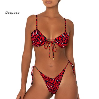 Dp2 Baju  Renang  Wanita  Model Bikini Motif Leopard Warna 