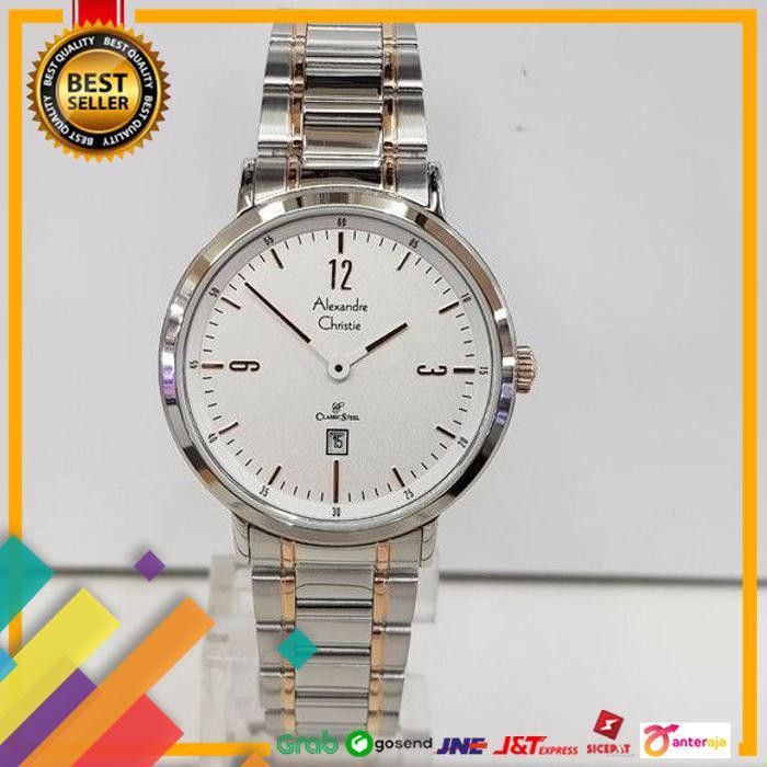 PROMO.. JAM TANGAN ALEXANDRE CHRISTIE AC 8499 WANITA KOMBINASI ..TERMURAH
