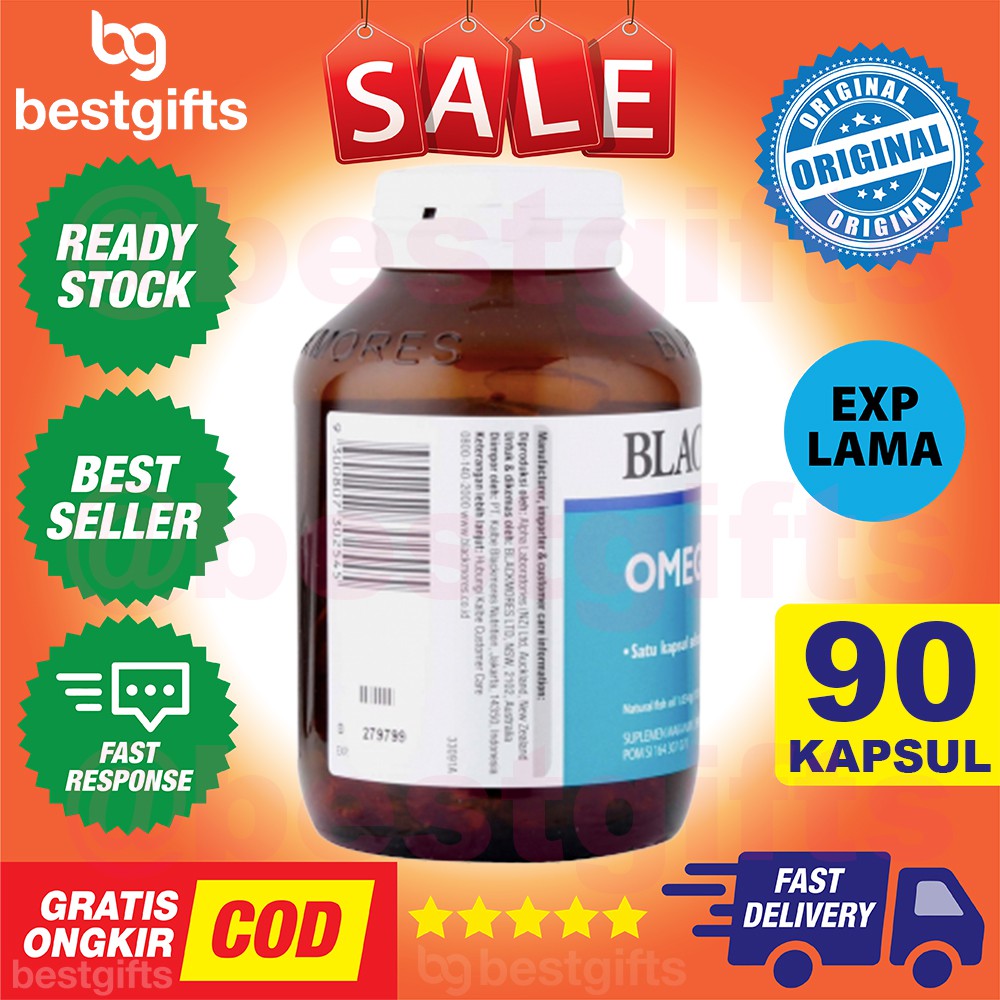 BLACKMORES OMEGA DAILY 3 FISH SALMON OIL MINYAK IKAN TURUNKAN KOLESTEROL JANTUNG KALBE - 90 KAPSUL