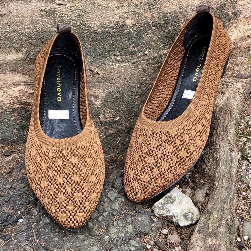 KAYZINEVA CC20 Sepatu Flat Rajut Wanita / Flatshoes Kekinian / Sepatu Wanita Kekinian