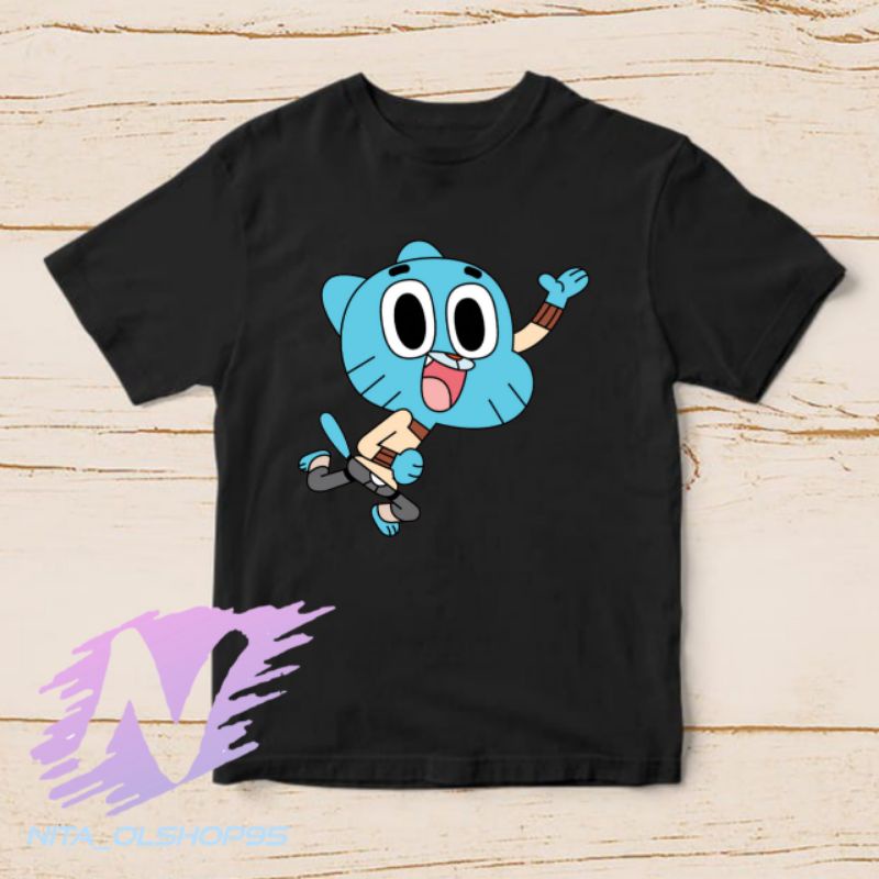 baju kaos anak karakter gumbal the amazing world of gumball