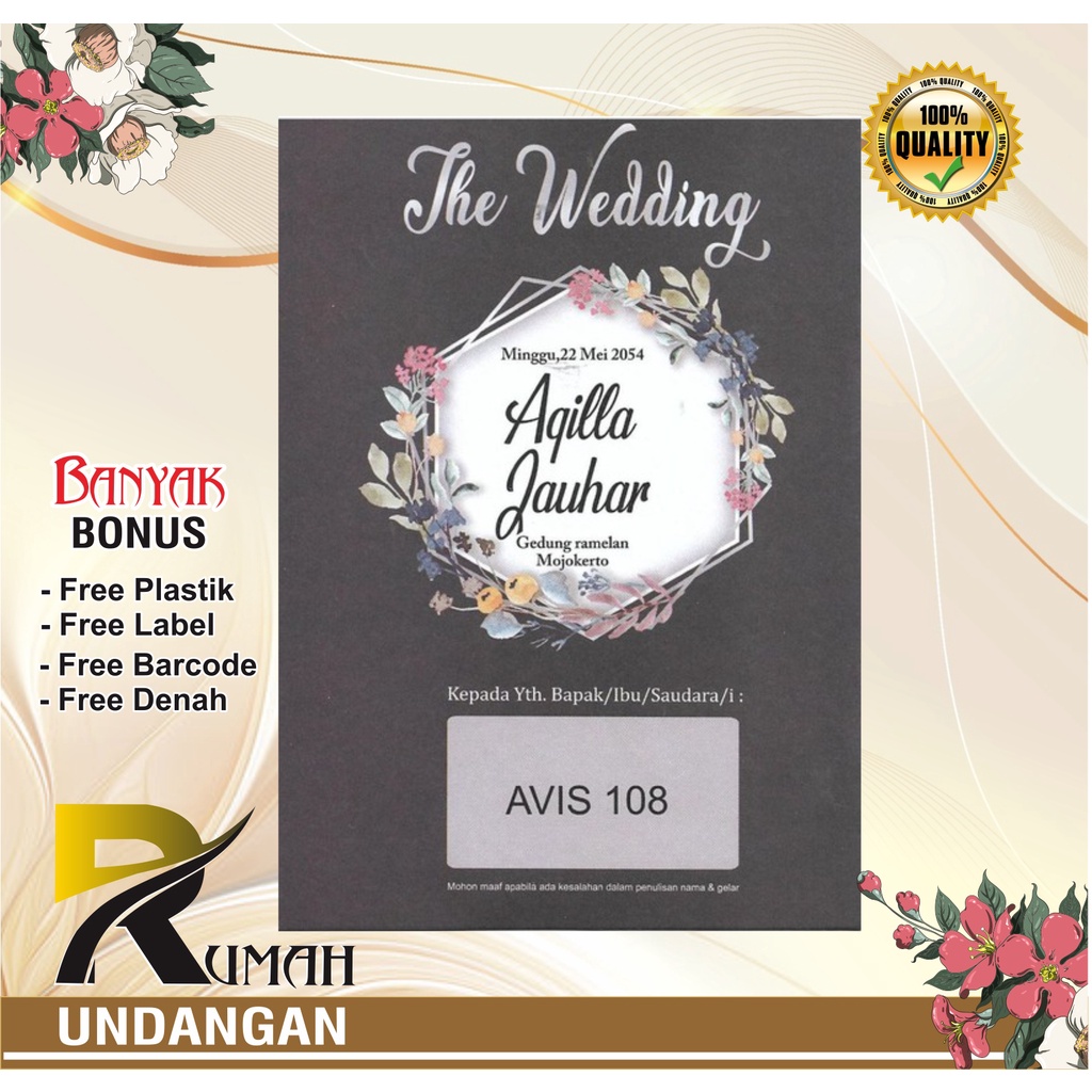UNDANGAN PERNIKAHAN MURAH TERBARU ELEGAN SURAT UNDANGAN