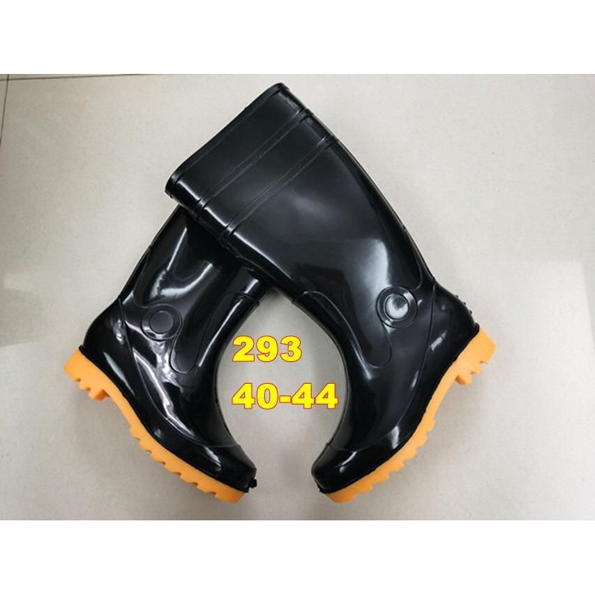 Sepatu Boots BOOT Hujan Sawah Hitam Unisex Pria Wanita Anti Selip &amp; Tahan Air Impor PVC MGR / Size 40-44 (293)