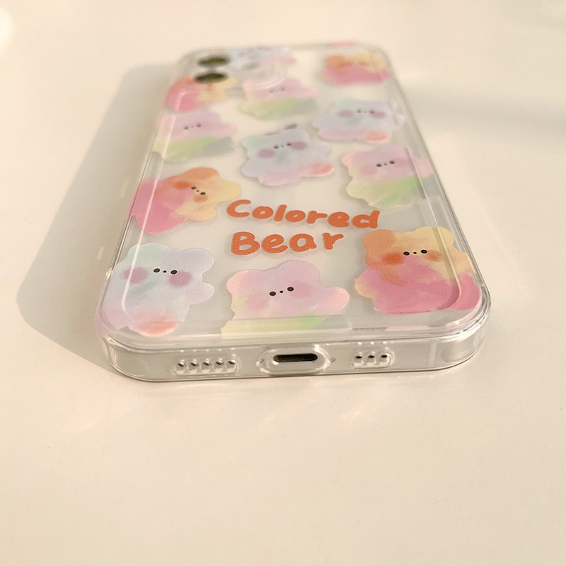 Soft Case TPU Transparan Motif Beruang Lucu Untuk Iphone 7 8 PLUS X XR XS 11 12 13 MINI PRO MAX SE 2020