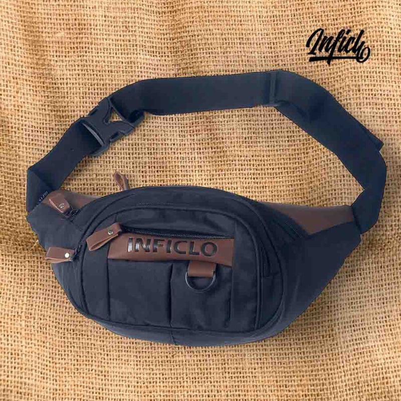 ORIGINAL Tas Salempang Pria Terbaru | Selempang Waistbag Bahan Kulit Kombinasi Cordura | Slempang Distro Premium Material