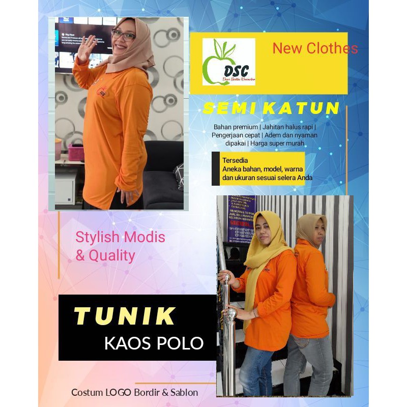 TUNIK KAOS POLO LOGO BORDIR HARGA GROSIRAN BAHAN PREMIUM