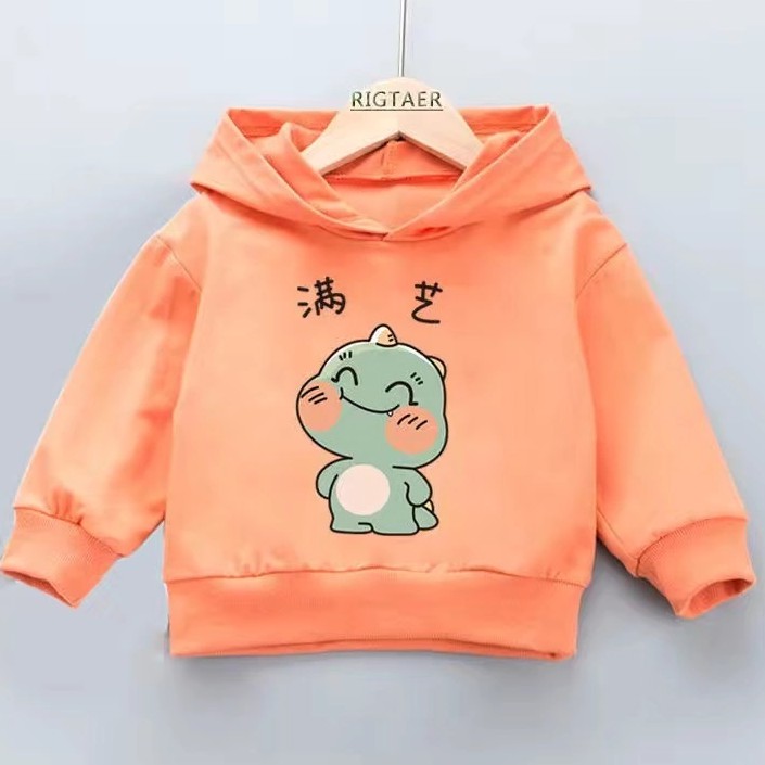 Sweater Anak Cute Chibi Dinosaurus Sweater Fleece Pakaian Anak Unisex