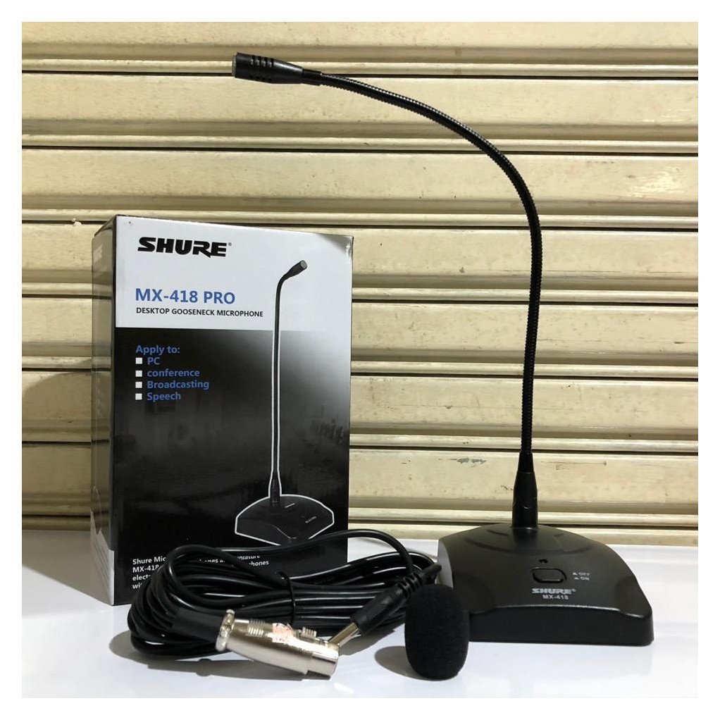 MIC MEJA SHURE MX 418N ORIGINAL MIC MICROPHONE PODIUM MIK PRO MIKROPHONE PIDATO PANGGUNG PROFESION