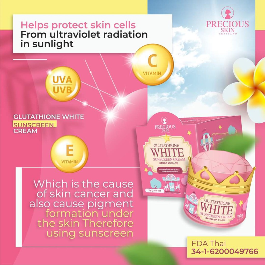 Extra Pure GLUTATHIONE SUNSCREEN CREAM MUKA SPF 50 PEMUTIH MUKA WHITENING SUNBLOCK FOUNDATION