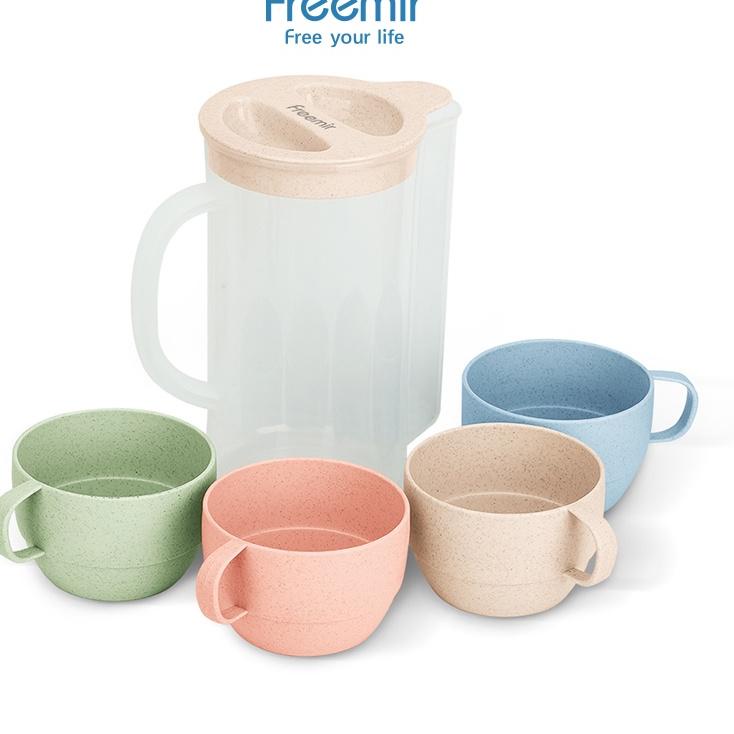 Hot - freemir Set teko dengan gelas 4 Pcs/Teko Gelas teh/ Set Teko cangkir ..