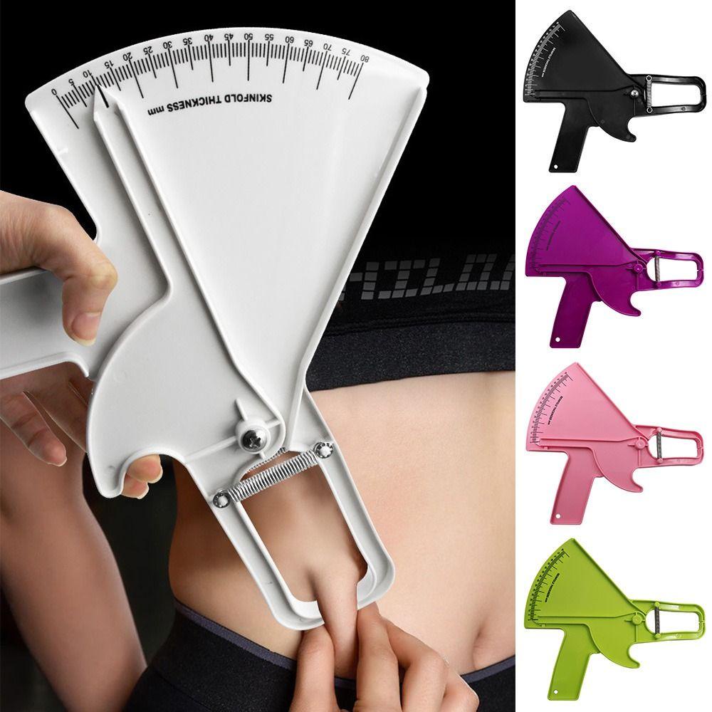 Tester Pengukur Lemak Tubuh Atas 0-80mm Profesional Skinfold Test Instrumen Penjepit Berbentuk Penggaris