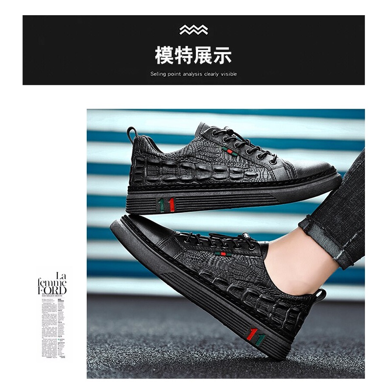 Pennay Sepatu Sneakers Pria Import Santai Crocodile Trendy