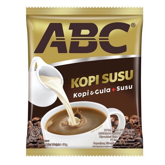 

gt201jyj Kopi Abc Susu / Kopi + Gula + Susu (10 Bungkus / 1 Renceng) Ds20X11