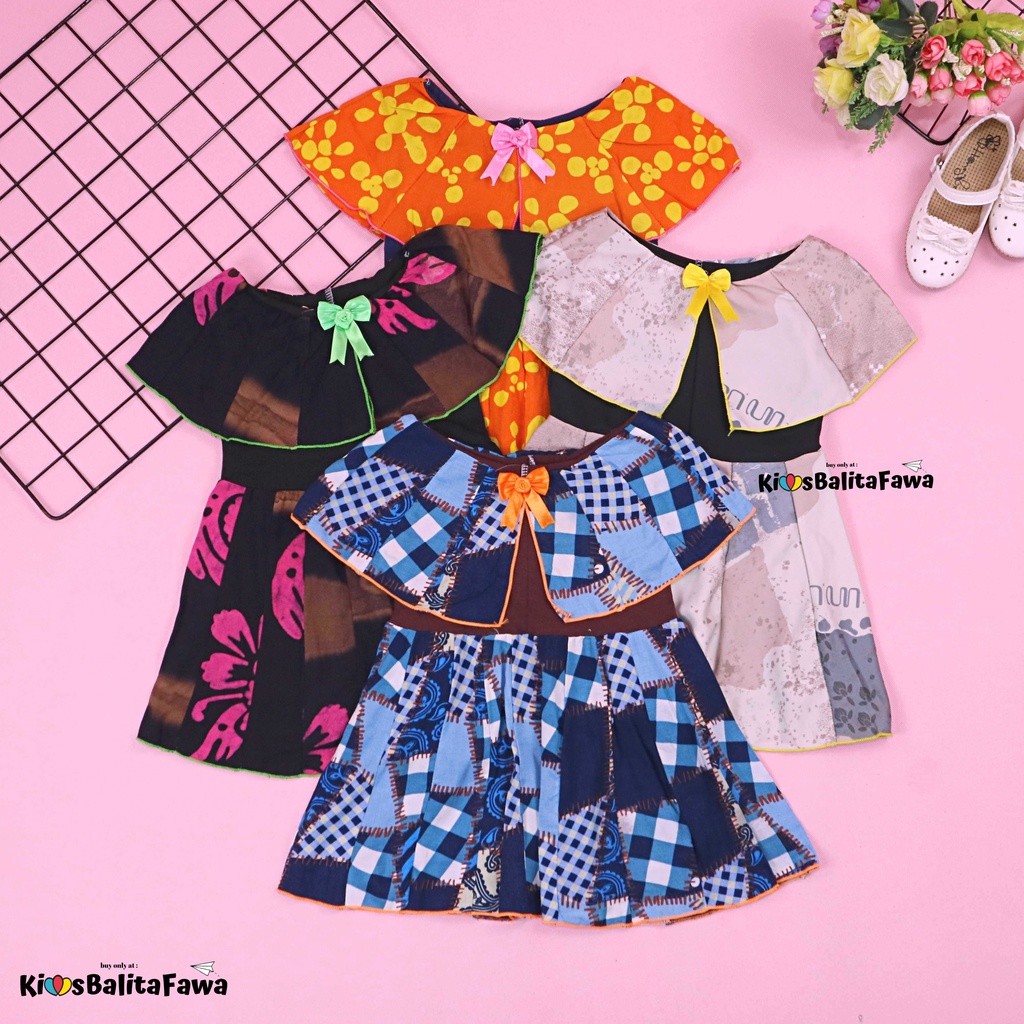 Dress Irene size 1-4 Tahun / Dres Batik Cape Baju Kensi Anak Perempuan Murah Cewek Katun Adem