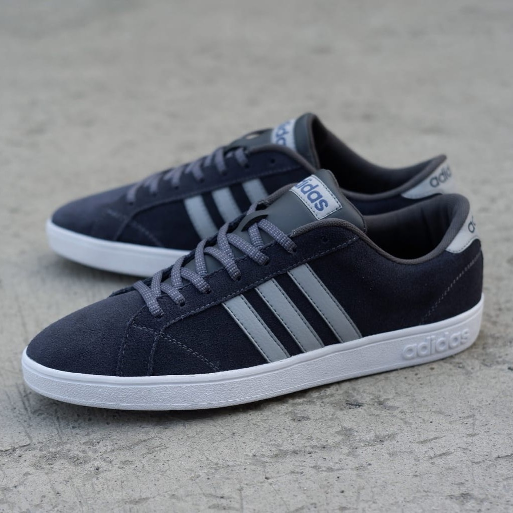 Sepatu Adidas ORIGINAL Neo Baseline Dark Grey Suede