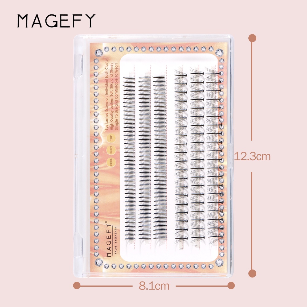 MAGEFY7289 Bulu Mata Palsu Tanam Paket Eyelash Extension Super Lembut Premium Spike Lashes Sandwich Eyelashes Makeup Tools Lengkap Super Alami Untuk Natural Kecantikan Riasan Harian Professional Alat Kecantikan Aksesoris