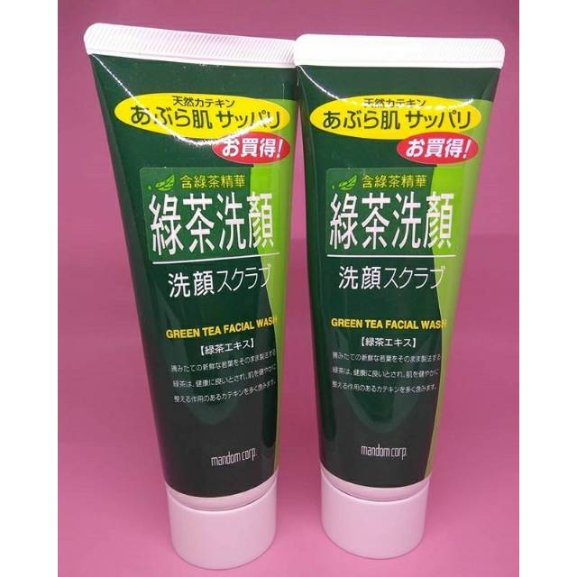 mandom green tea facial wash