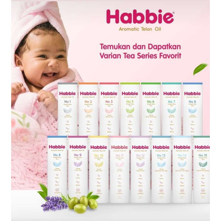 Habbie Minyak Telon Baby Aromatic Tea Series and Flower Series 100ml