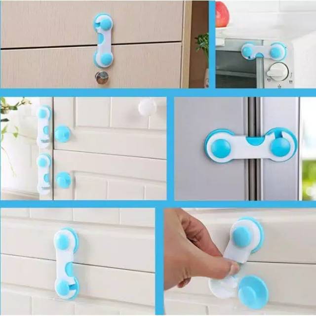 Kunci Pengaman Laci Pintu Lemari Kulkas / Pengunci Laci Bayi / Baby Safety Lock