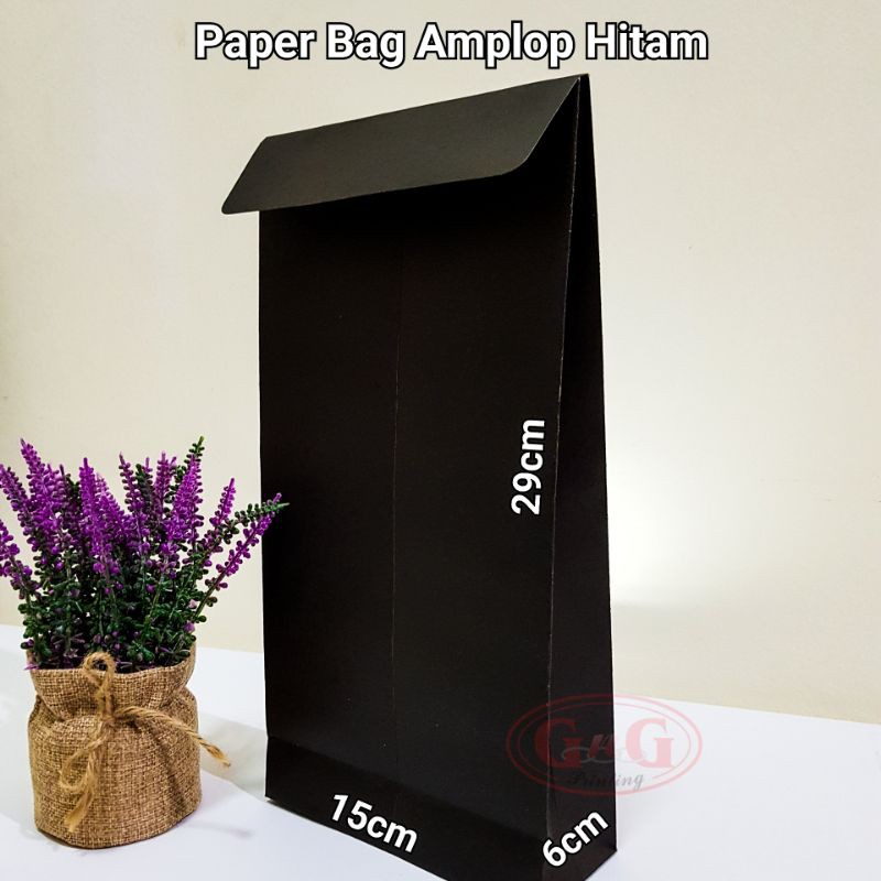 

20pcs - 15x6x29 Paper Bag Kraft Amplop Hitam - Paper Bag Pengiriman - Paper Bag Online Shop