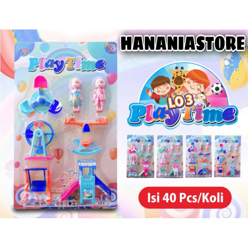 HANANIASTORE LO 3 PLAY TIME / Mainan Anak Edukasi Super Lucu Ayunan Bonus 2 Boneka