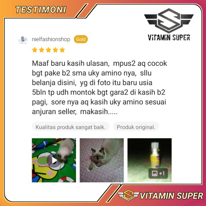 Vitamin Kucing Paket Antibodi Vitamin B2 Uky Amino dan WookuWooku for Cats | Vitamin Bulu Gembul, Gemukin, Sakit Mata, Sakit Ginjal, Masalah Kulit, Kucing Subur, Imunitas dan Antibodi Kuat