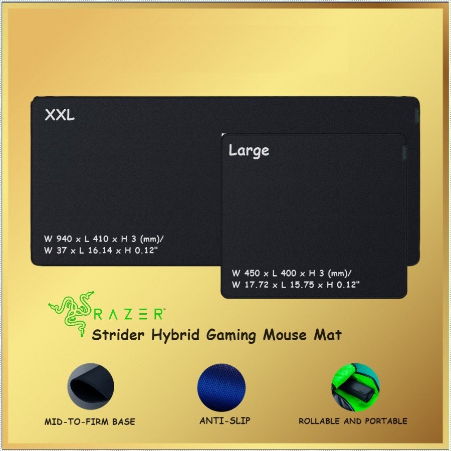 Razer Strider Hybrid Gaming Mouse Mat Mousepad Mouse Pad Gaming