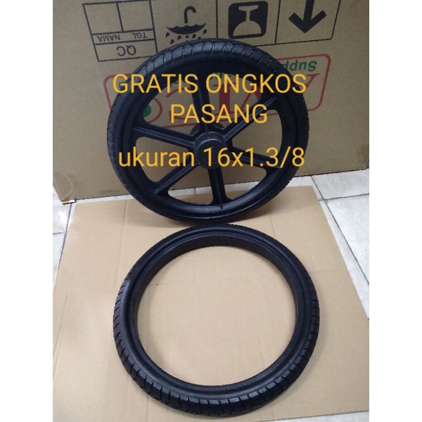 Ban kursi roda ukuran 16x1 3/8 ban karet mati