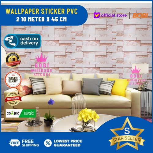 Wallpaper Sticker Motif Batu Alam 5224 - Wallpaper Sticker PVC ± 9 meter x 45 cm