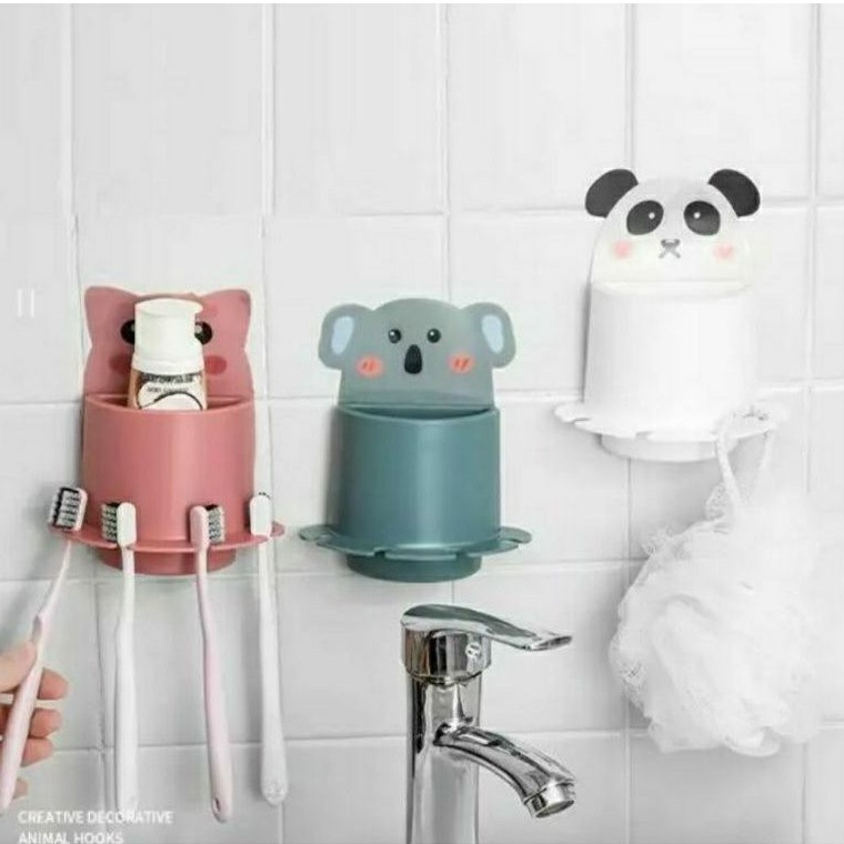 Tempat Sikat Gigi Odol 4 Kait Model Animal Cute Tempat Sikat Gigi Tampel