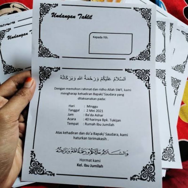 

cetak undangan tahlil walimah nikah sunat kertas HVS A4 A5 by @dns_design.id