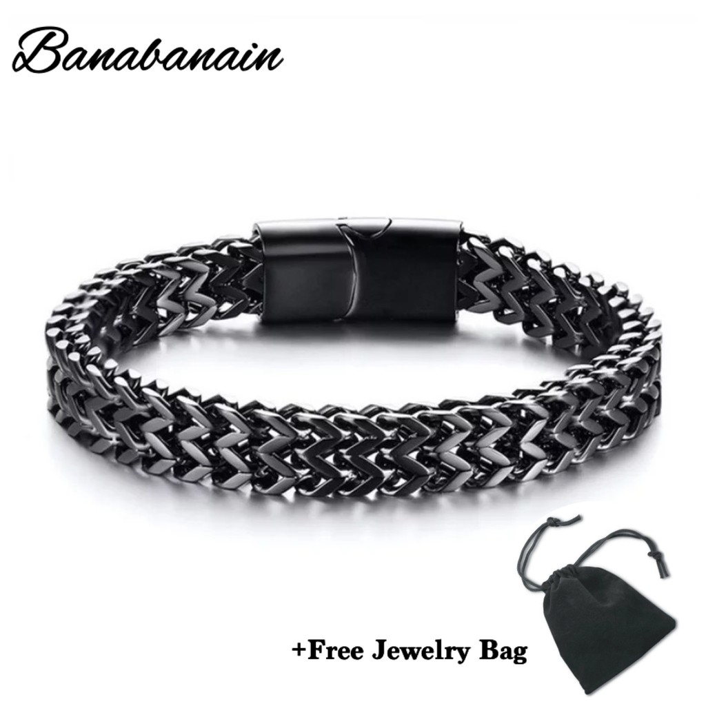 Gelang Cowo Pria Scrab Stainless Steel Premium GGCPS