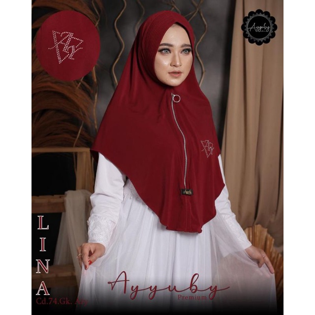 Lina ayyuby bergo resleting jersey