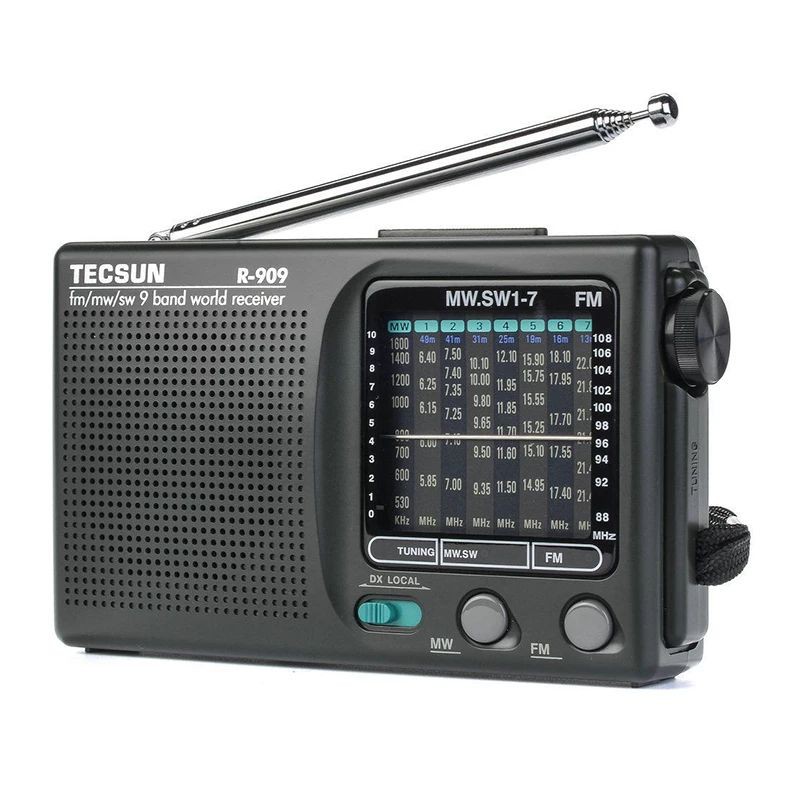 Tecsun R-909 AM FM SW 1-7 9 Band Receiver Portable Radio