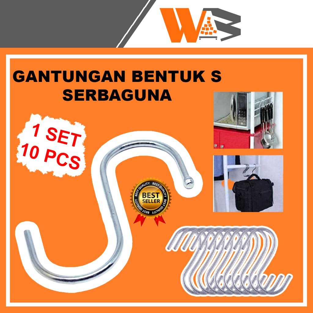 COD Gantungan Hanger Bentuk S Serbaguna Gantungan Besi Spatula Panci Gelas Peralatan Dapur C51