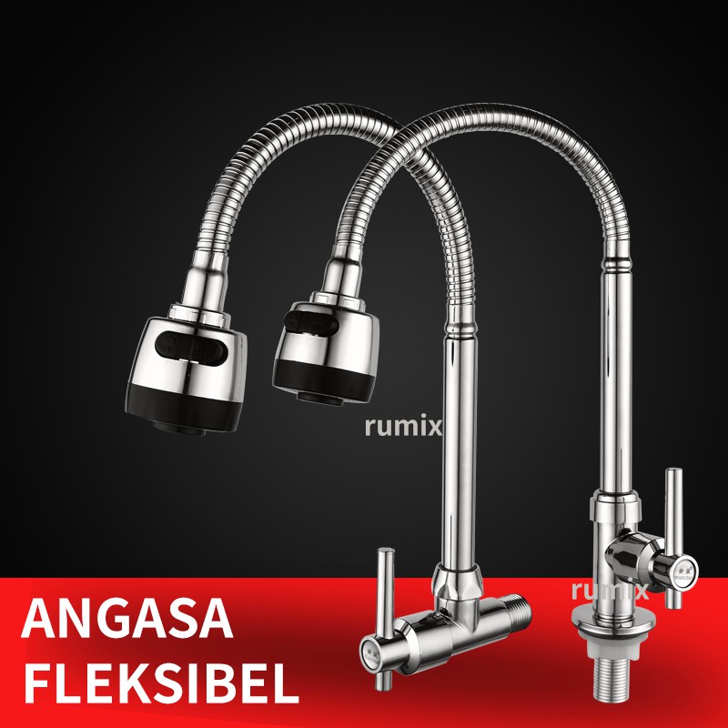 Kran Keran Air Angsa Fleksibel Tembok Sink Minimalis Premium Stainless Kuningan Cuci Piring Wastafe Shopee Indonesia