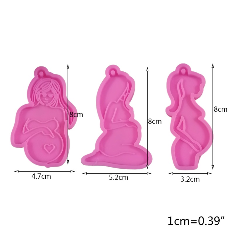 SIY  3 Pcs/Set Epoxy Resin Mold Thanksgiving Theme Pregnant Women Keychain Casting Silicone Mould DIY Crafts Plaster Soap Jewelry Pendant Making Tool