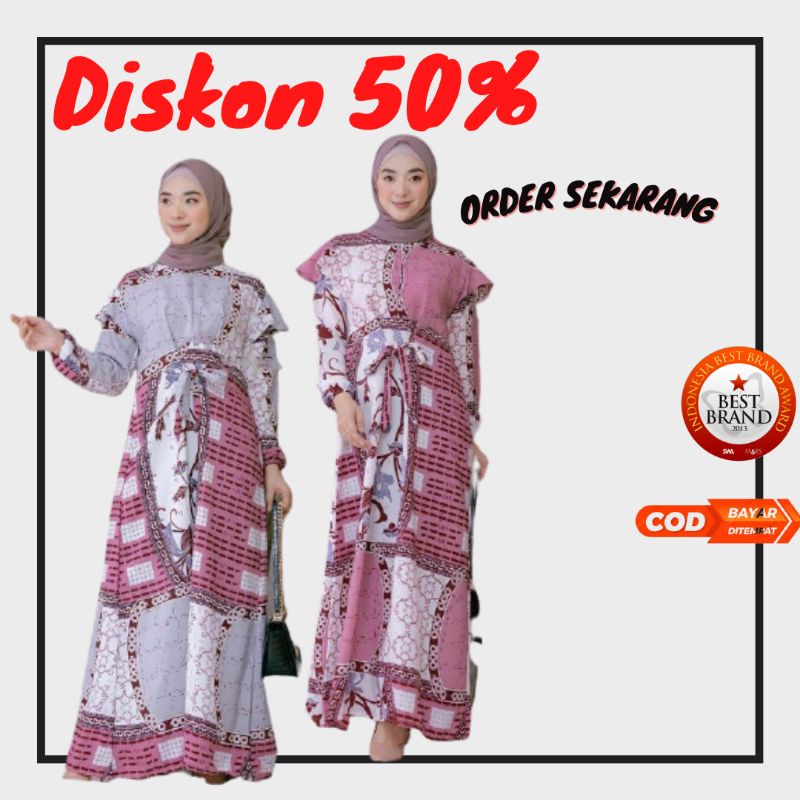 GAMIS WANITA DEWASA MOTIF MODEL TERBARU BAJU LEBARAN 2022