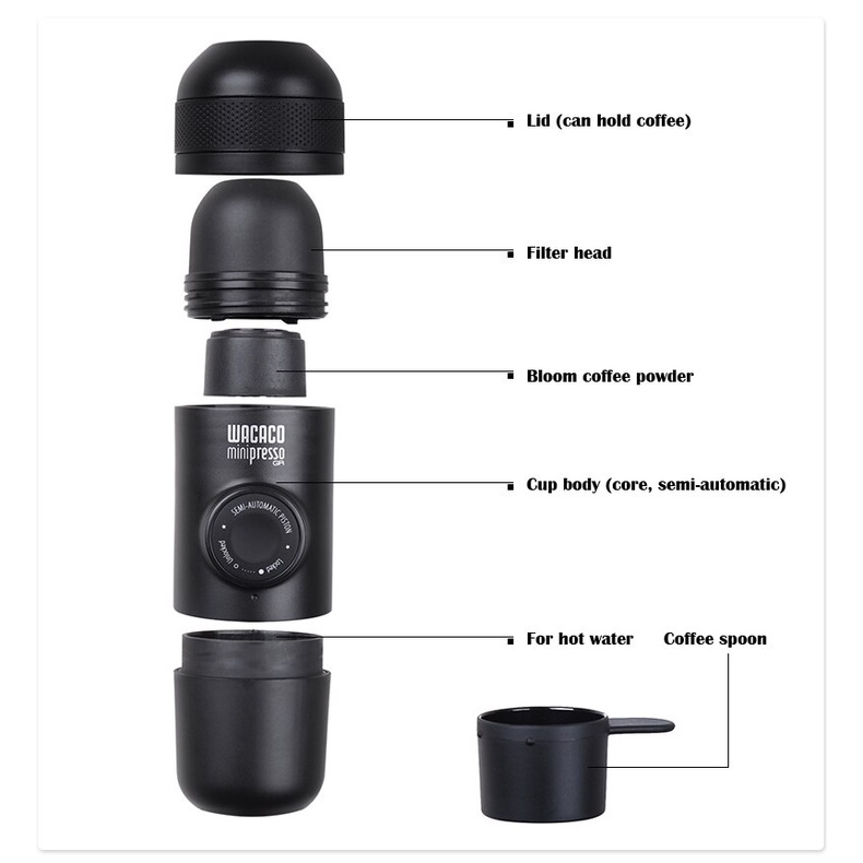 Wacaco MiniPresso Portable Espresso Maker / NanoPresso Barista Kit