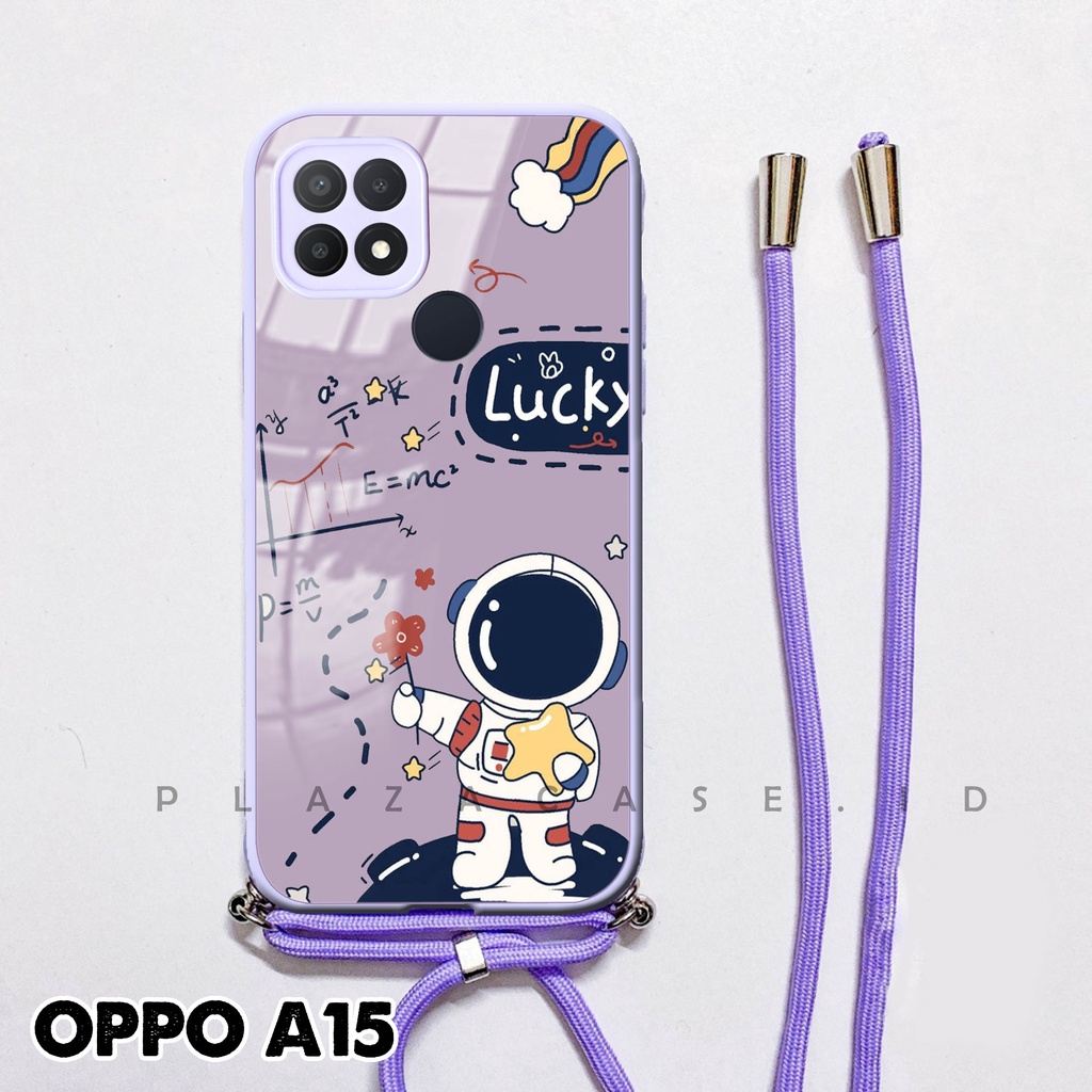 Softcase Glass Kaca + Tali - K110 -  For Oppo A15 A54 A16 A5S RENO 5 RENO 5F RENO 6 - Case Lucu - Case Oppo A54 - Casing Hp Oppo A16 - Casing Hp Oppo A15 - Kesing Oppo A5S - Softcase RENO 5 - Casing RENO 5F - Sarung Hp RENO 6 4G - Case A54 - Plazacase