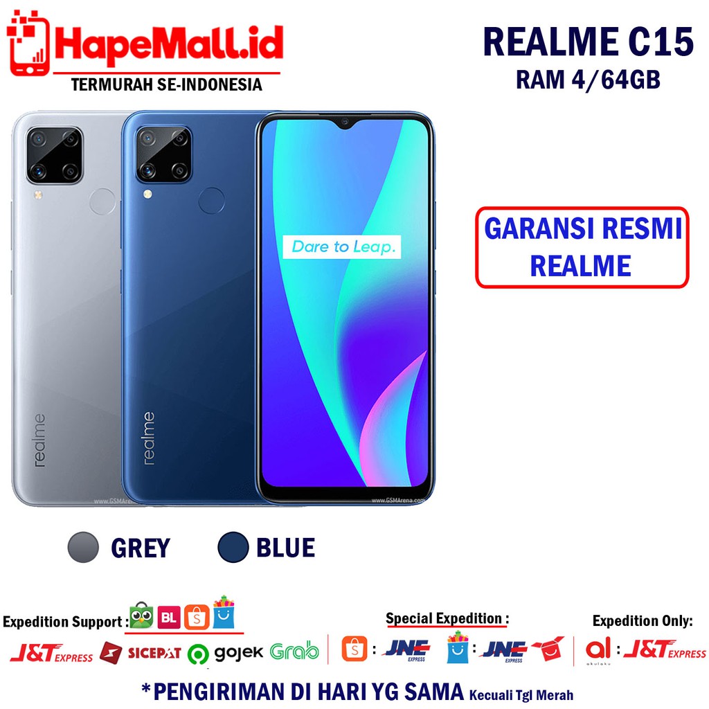 REALME C15 RAM 3/64GB GARANSI RESMI REALME TERMURAH
