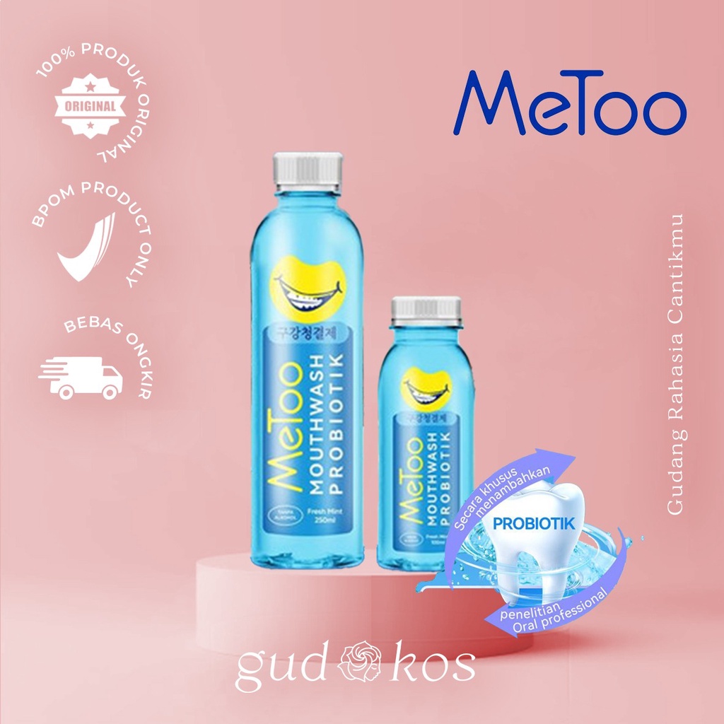 METOO Obat Kumur Probiotik 100ml - 250ml  Fresh Mint Mouthwash No Alcohol