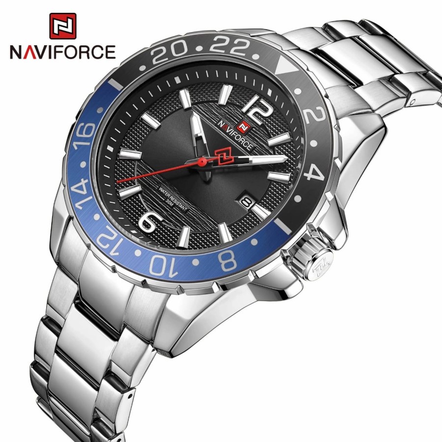 Jam Tangan Pria Naviforce 9192 Original Rantai Stainless