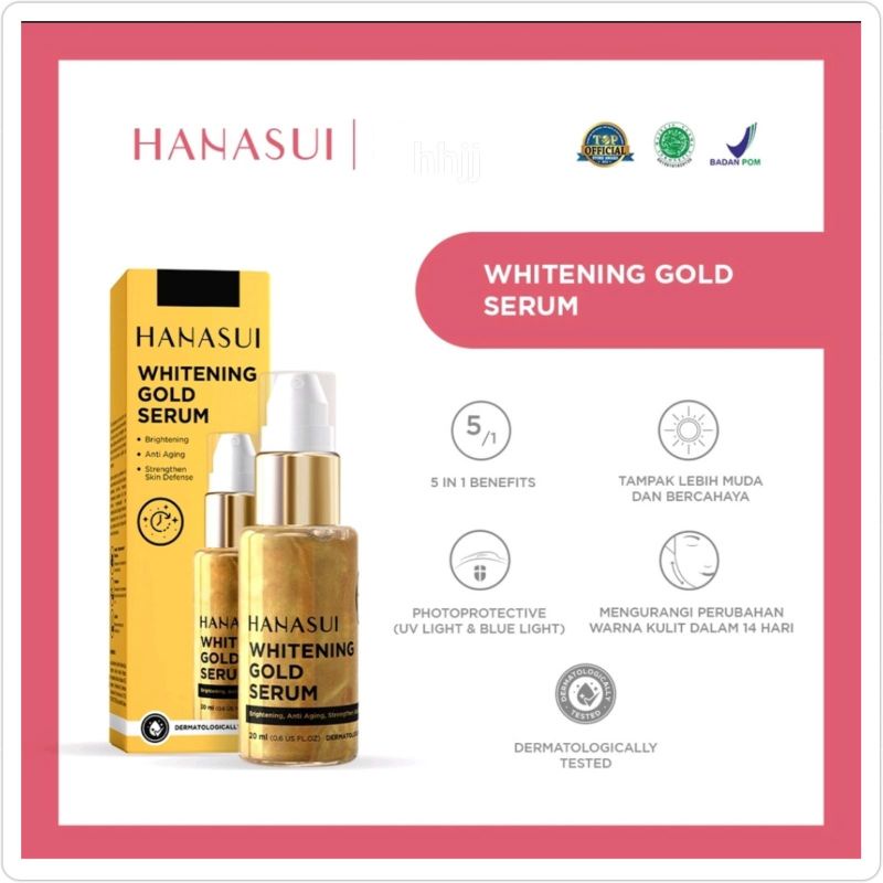 HANASUI SERUM WHITENING GOLD BPOM JAYA MANDIRI PENCERAH WAJAH