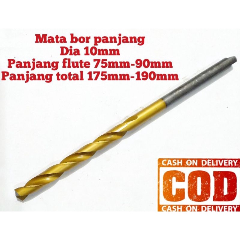 mata bor besi bor long  drill long mata bor 10mm long mata porting