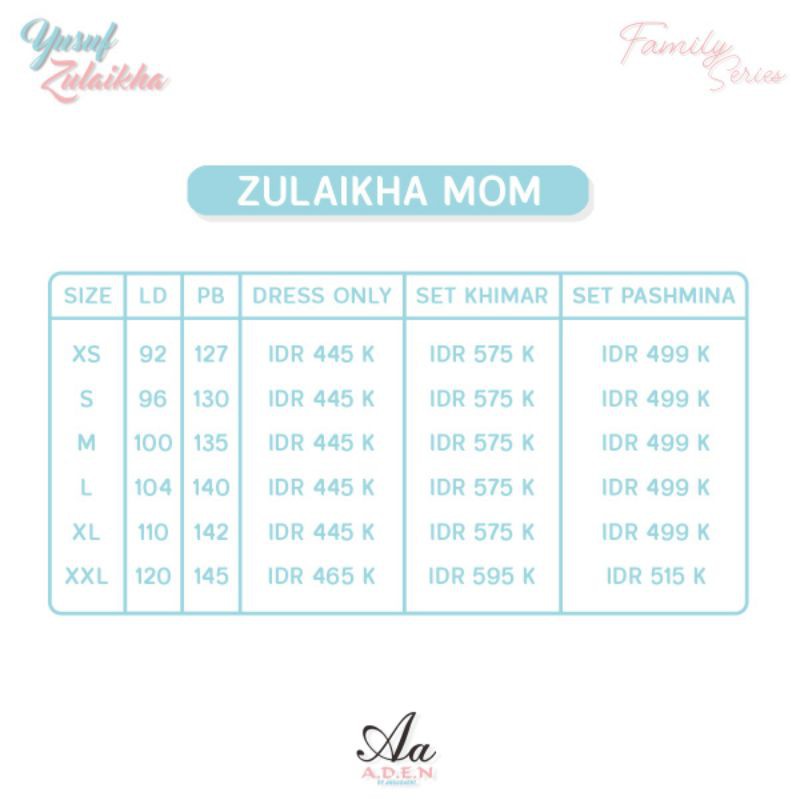ZULAIKHA DRESS IED SERIES by ADEN HIJAB