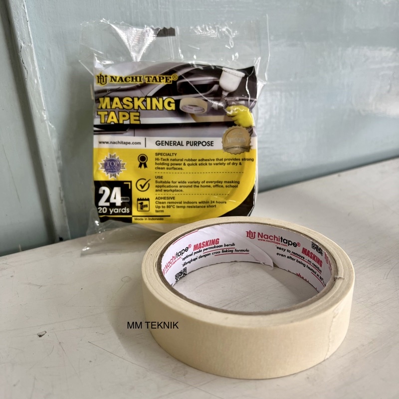 

Masking Tape Nachi 24mm Lakban Kertas 1 inchi Solatip Nachi Tape Lakban Kertas