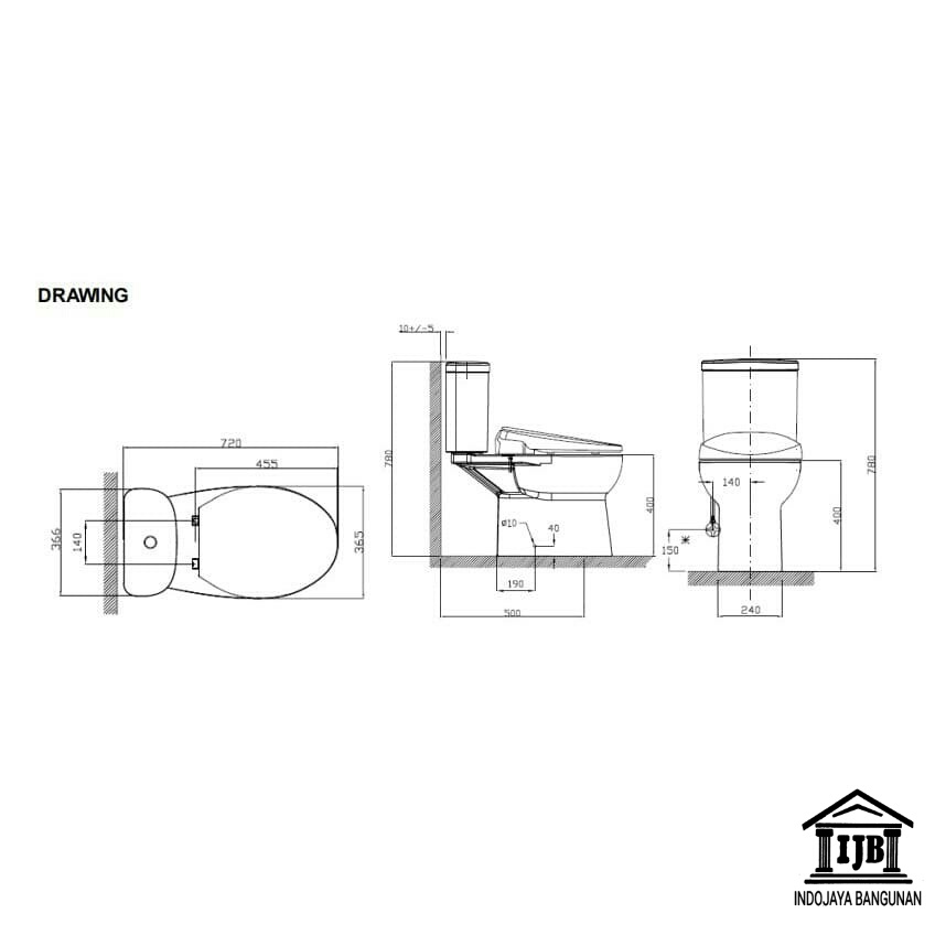 Zoyands Kloset Closet American Standard Ton Slim Smart Eco Washer Dual Flush Rought In 50 Cm